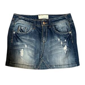 Y2K Maurice’s Denim Mini Skirt Size 1/2 Indie Grunge Twilight Preppy Fairy Boho